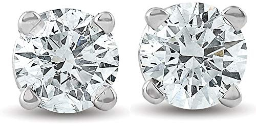 Pompeii 1/2Ct Round Brilliant Cut Diamond Stud Earrings in 14K Gold Classic