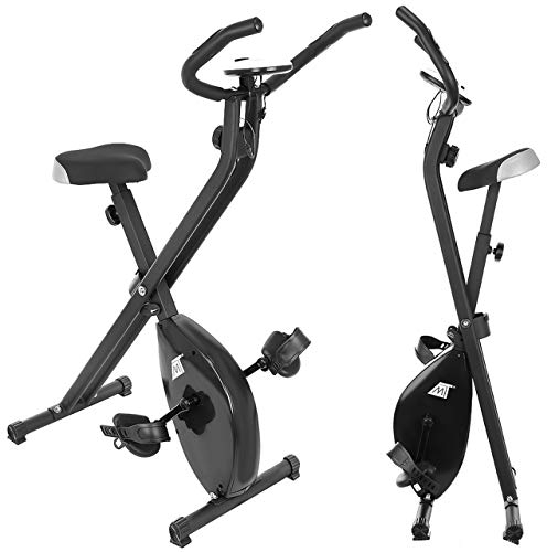 Fahrradttrainer Klappbarer Heimtrainer Fitnessfahrrad mit Trainingscomputer Körpergewicht bis 100 kg Schwarz 9643