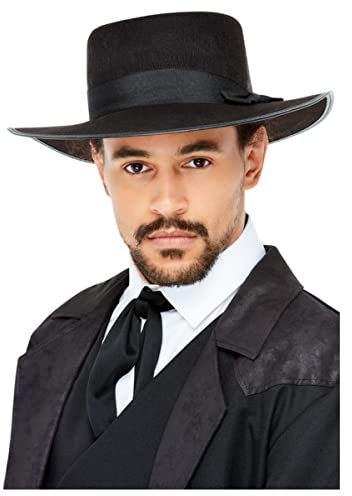 Smiffys 20er Jahre Camden-Gangster-Hut, Schwarz, Elastischer Innenrand Halloween