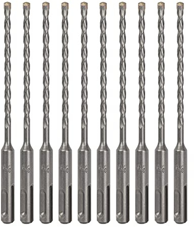 Sabre Tools 10-Pack SDS Plus 3/16 x 6 Rotary Hammer Drill Bits, Carbide Tipped for Brick, Stone and Concrete