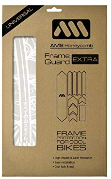 All Mountain Style Fahrrad Rahmenschutz Universeller MTB Rahmenprotektor, 10-teiliger Satz, Hochfester Honigwaben-PVC, Gelbfrei, Fahrradschutz