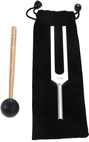 DRELD 440 Hz Tuning Fork, A440Hz Tuning Fork with Silicone Hammer Bag for Violin Guitar Tuner Instrument, DNA Repair Healing, Sound therapy, Perfect Healing, Balancing, Healers, Vibration