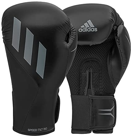 adidas Tilt 150 - Guantes de Boxeo para Hombre, Color Negro/Gris, 14 oz EU