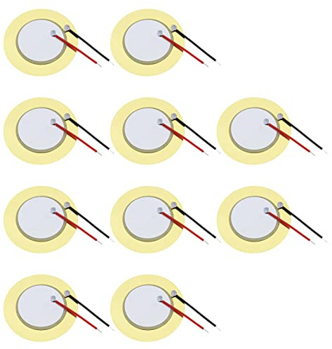 YINETTECH 10 STÜCKE 35 Mm Piezo-Scheiben Akustischer Tonabnehmer mit Drähten Wandler Mikrofon Trigger Summer Trommel Gitarre Piezo-Elemente für Akustische Instrumente