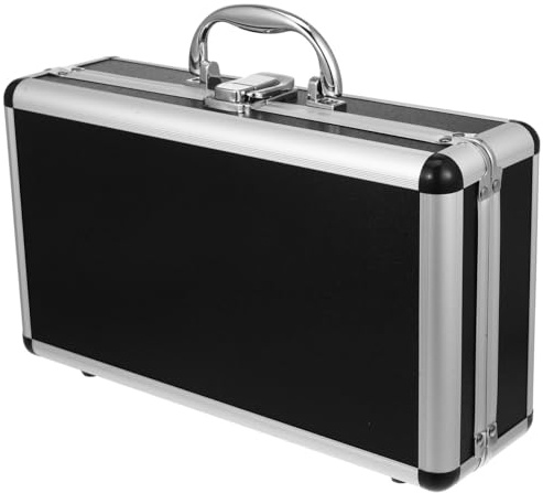 Hemobllo Aluminum Tool Box 11x6x3In – Lockable Foam-Layer Case for Organized Tools, Medicine & Accessories – Portable Carry Handle for Home, Office, Workshop