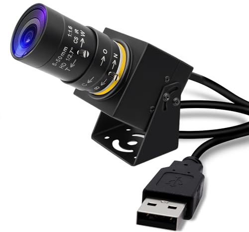 Svpro 2MP Global Shutter USB Kamera 90FPS Hochgeschwindigkeitskamera mit 5-50mm Zoomobjektiv, manueller Fokus Webcam für Glof Swing, 10X optischer Zoom Industriekamera USB Plug and Play für Computer