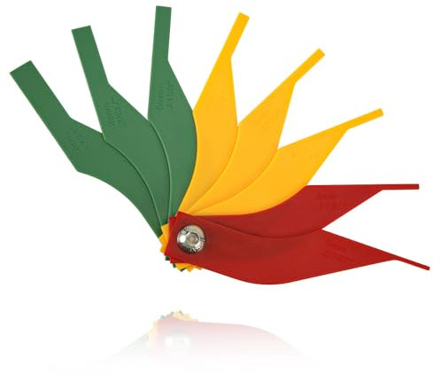 NQEUEPN Brake Pad Measuring Tools, Combination Brake Pad Thickness Gauge 8-Piece Set SAE & Metric 2-12mm Brake Lining Gauge for Cars Automotive Disc and Drum Brake Measuring Ruler Tool