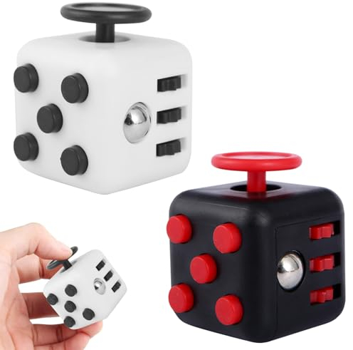 2 Stücke Anti-Stress Cube Stress Relieve Toy, Juguete Sensorial Con 6 Módulos Relajantes, Fidget Toy para Adultos, Niños