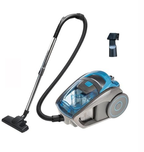 Aspirateur cylindrique cyclonique sans sac – 2500 W avec filtre HEPA pour le nettoyage des poils d'animaux, tapis – Aspirateur à faible bruit pour planchers en bois dur – Capacité de 1,5 l et tuyau