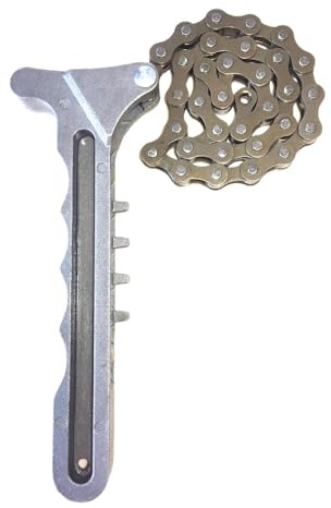 Llave de cadena de filtro de aceite, llave de cadena de acero al carbono para accesorios de tubería, cadena de trinquete de eliminación eficiente del filtro de aceite, herramienta de reparación de