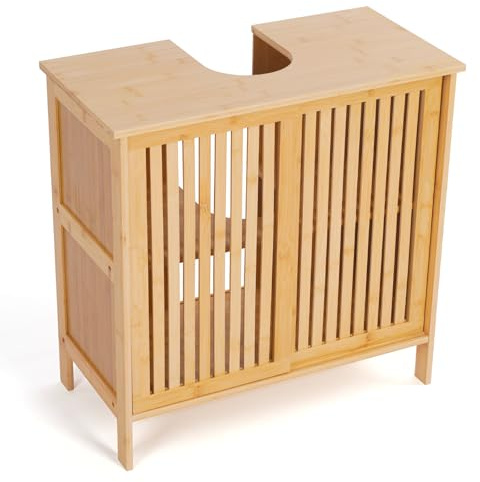 MY FAT GORILLA Waschbeckenunterschrank Bambus - Badezimmermöbel - 60 x 30 x 60 cm - Badezimmer Unterschrank - Unterschrank Waschbecken - Waschtischunterschrank - Badezimmerschrank