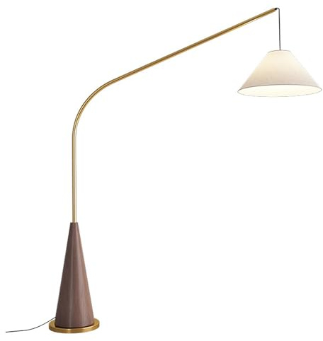 Mesa plegable multifuncional, Lámpara de pie de arco moderna de mediados de siglo, lámparas de pie altas con pantalla de tela y base de madera, luz de lectura regulable for dormitorio y oficina, inter