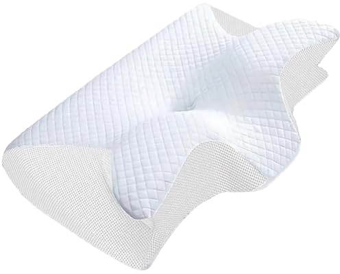 Pillow Daddy Pillowdaddy, cuscino terapeutico ergonomico in memory foam, cuscino cervicale per fianchi, schiena, dormiente addominale, traspirante, lavabile (bianco)
