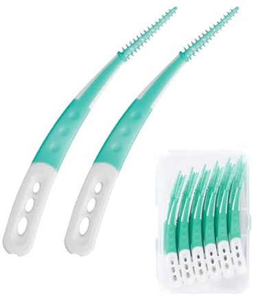 HUVZOR 60 PCS Scovolini Dentali, Scovolini Interdentali, Scavolini Interdentali, Pulisci Denti, Igiene Orale, Per Pulire e Massaggiare la Bocca