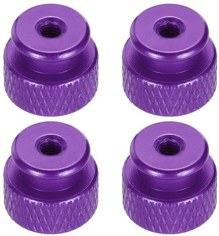 QUARKZMAN 4 Pezzi Dado A Farfalla Zigrinato, M3 12 Mm Diametro Esterno 10 Mm Altezza Lega Di Alluminio 6061 Anodizzato Dado A Mano, Vite Per Telaio Metallico, Elettronica, Viola