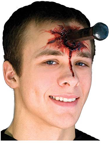 Horror-Shop Metallpflock Latexapplikation als Halloween Make-up Wunde