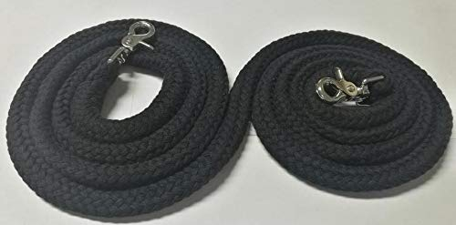 Pferdeseile_DE Baumwollzügel geschlossen ca. 3,00 mtr lang schwarz Seilzügel