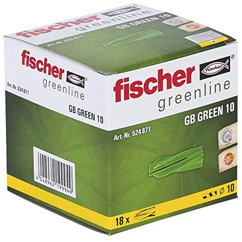 fischer Aircrete Anchor GB Green 10, 18 Pieces, 524871