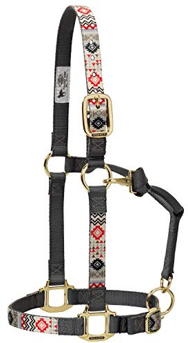Weaver Leather Nylon Crimson Adjustable Chin And Throat Snap Halter, Small, Capestro Unisex, Azteco Cremisi, S