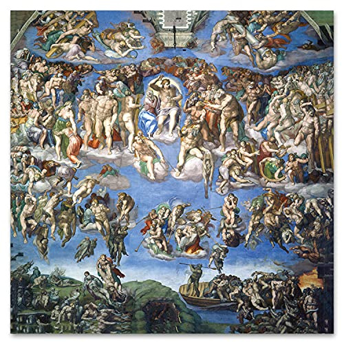 Giallobus - Quadro - Michelangelo - Giudizio universale - Vetro acrilico Plexi - 100x100 - Pronto da appendere - Quadri moderni per la casa