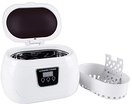 himaly Ultraschallreiniger, 600ML Ultraschallreiniger Reinigungsgerät Ultraschallreinigungsgerät Reiniger Reinigungswerkzeug Reinigung von Schmuck Uhren Brillen Zahnersatz (600ML-35W, Weiß)