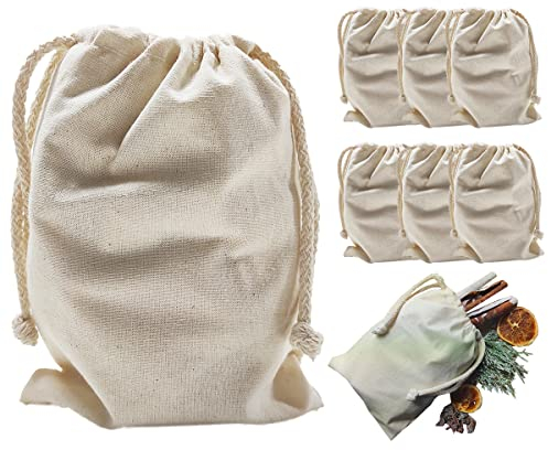 Roban Fashion Baumwollbeutel mit kordelzug 30x45cm 10 Stück Stoffbeutel aus Baumwolle Baumwollsäckchen naturbelassen mit Baumwollkordel klein