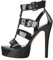 Only maker Damen Fashion Sandalen Plateau Sandaletten T-Spange High Heels mit Nieten Schnallen Mettalic Schwarz 42 EU