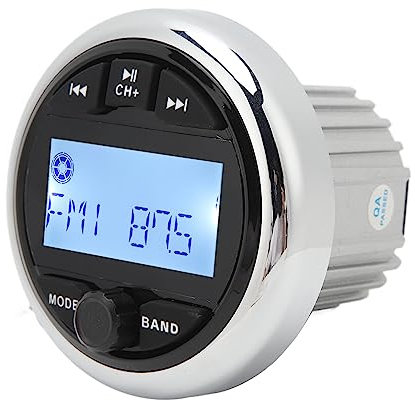 MP3 Player, 300mAh Marine Audio Player Aluminum Alloy ABS Waterproof MP3 Player Digital Stereo FM AM Audio Radio for Marine Boat Yacht Motorcycle RV