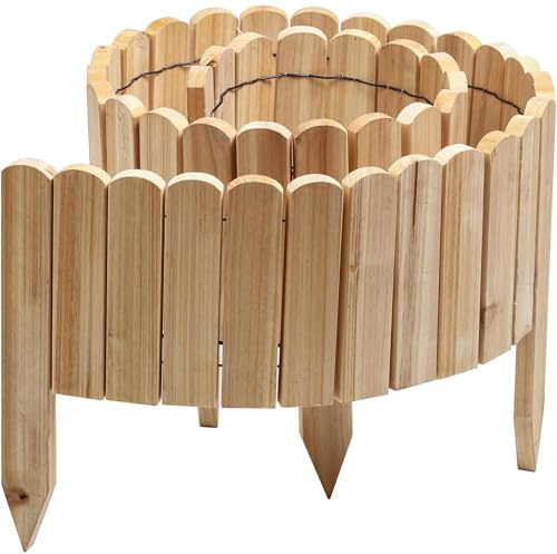 Gartenwelt Riegelsberger Naturlig kantkant, längd 203 cm, staket höjd 20 cm, trästaket, gräskant, granträ
