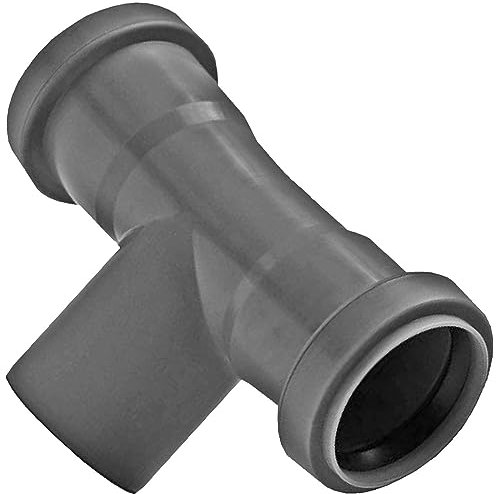 MegaHaustechnik HT Doppel Bogen Winkel 87° Grad Verbinder für Rohr Außendurchmesser 110mm 11cm DN110 DN100 mit 2 Steck Muffen + Gummi Dichtung Abwasser Abfluss Leitung Kunststoff PP grau Fitting