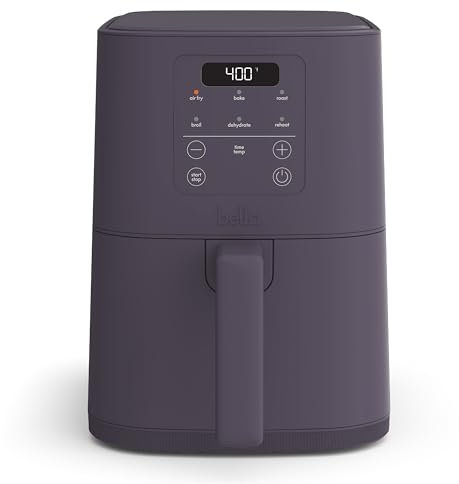 bella Fits-anywhere Slim 4qt Air Fryer, Non-Toxic Coating, Plum