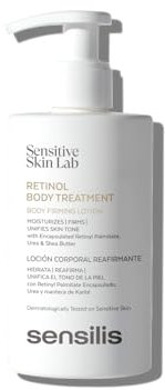 Sensilis Retinol Body Treatment - Lozione per il corpo rassodante e idratante, unifica il tono, con retinolo, per pelli sensibili - 200 ml