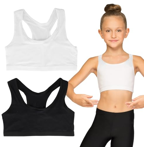 Husalsea Reggiseno Sportivo Bambina in Cotone Adatto per Ragazze 9-14 Anni