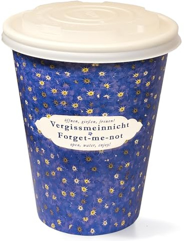 MacFlowers® Flower2Grow | Förgätmigej inte som odlingsset i ekologisk mugg | Den kära presenten | öppna hälla glädje | Som avskedsgåva eller som ett tack | biologiskt nedbrytbar pappersmugg