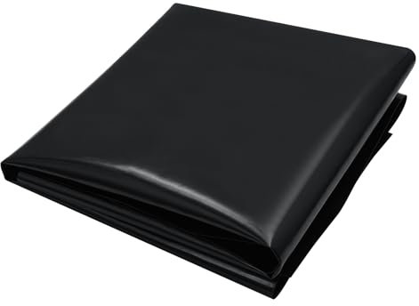 wowspeed Bâche de Bassin en PVC de qualité supérieure 6x6M, Noire, en PEHD, très résistante, Film d'étanchéité pour Bassin de baignade, bassins à Poissons, fontaines, Jardins Aquatiques et Cascades