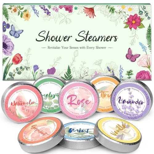 Shower Steamers Aromatherapy Birthday Gifts for Women: 8 Pcs Bath Bombs SPA Self Care Small Relaxation Friendship Thank You Valentines Easter Mothers Day Gifts for Mum Women