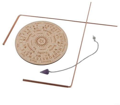 Sumérgete en la adivinación 2 varillas de cobre puro con guía, alfombrilla y piedra preciosa curativa