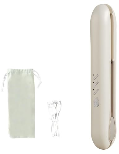ZVD Mini Piastra Per Capelli,Piastra Capelli Da Viaggio,Portatile Piastra Riscaldante Senza Fili,Hair Straightener In Ricaricabile Con Temperature 3 Livelli Per Stili Ricci E Lisci (Bianco)
