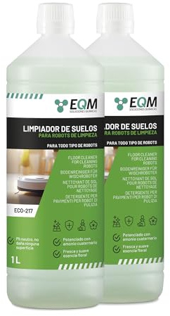 EQM - ECO-217 - Limpiador de Suelos para Robots de Limpieza - 2x1 L - Válido para Cualquier Superficie gracias a su pH Neutro - Agradable Aroma Floral