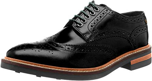 Base London Woburn Hi Shine Black Men's Brogue Shoes