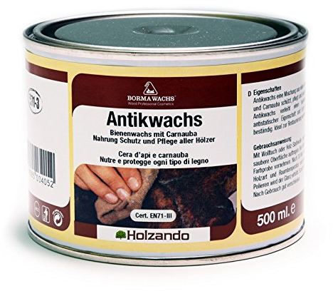 Borma Wachs 500ml Antikwachs EN-71/3 Zertifiziert für Holzoberfläche 08 - Farblos