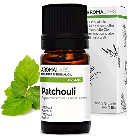 Patchouli BIO (Pogostemon cablin) - 5 mL - Olio Essenziale Chemiotipizzato e Certificato AB/Cosmos - Aroma Labs - Made in France