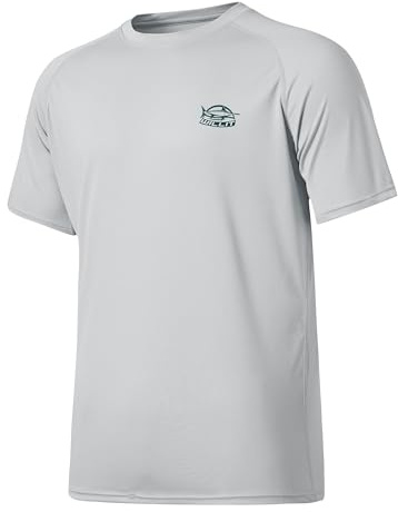 Willit Men's Rashguard Swim Shirt Short Sleeve UPF 50+ Sun Protection SPF Quick Dry Water Shirt Gray XL