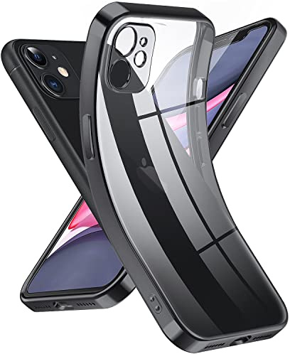 Supdeal Crystal Clear Hülle für iPhone 11, Niemals gelb mit Kameraschutz, Silikon Durchsichtig Handyhülle Weicher Passform, Ultra Dünn und Leicht Case Cover, 6,1, Schwarz