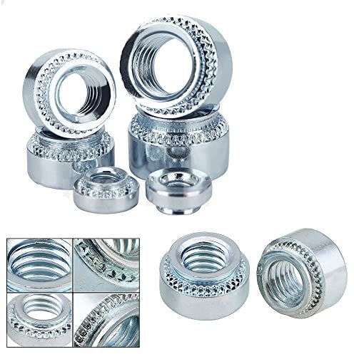 10pcs M2 M2.5 M3 M4 M5 M6 M8 M10 Dadi autoserranti in lamiera Clinch Inserti a pressare Rivetto Dadi in acciaio al carbonio zincato-M5 (No.1)