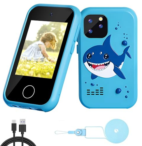 3T6B Smartphone per Bambini/Bambina, Cellulare per bambini, Telefono Giocattolo Educativo con Doppia Fotocamera, Lettore MP3, Compreso Favola, Disegno, Sveglia, Regalo per Bambini Dai 3 ai 12 Anni