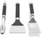 Weber Plancha/Grillplatten Zubehör Set, 3-teilig, bestehend aus Zange, Wender & Schaber, aus Edelstahl, spülmaschinenfest - Schwarz/Silber (3400074)
