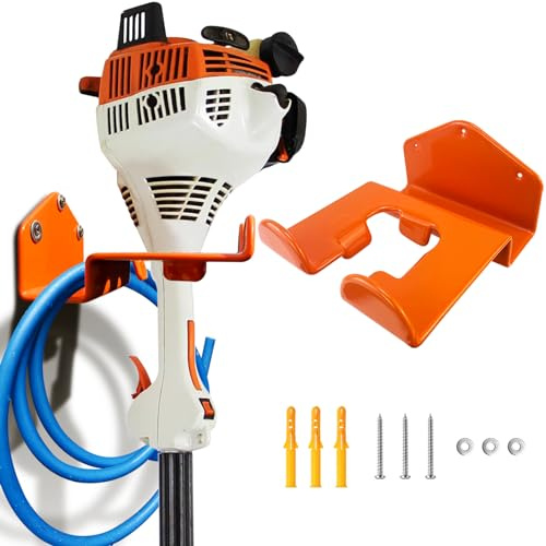 OSROENE Weedeater Hanger, 1 Pack Weed Eater Hanger for Wall, Heavy Duty Weed Wacker Hooks for Garage, Garage Organization Storage Shed Organizer Mounted Trimmer Rack