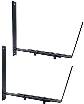 Hwtcjx 2 pezzi Supporto per Fioriere per Parapetti e Ringhiere di Balconi, Fioriere da Balcone, Portavasi da Esterno, Portavasi da Balcone, Fissaggio Flessibile in Metallo per Fioriere (Nero)