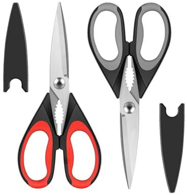 2 Piece Kitchen Shears Heavy Duty Meat Shears.Dishwasher Safe Cooking,Multipurpose Stainless Steel Sharp Utility Food for Chicken